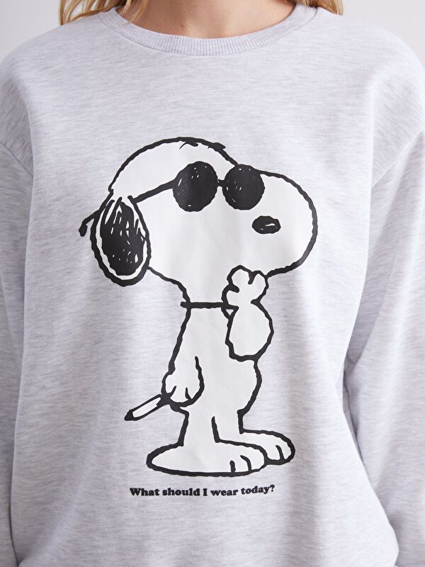 Moudda LC Waikiki - Sweatshirt en jersey sous licence Femme Mélange de gris - Tunisie 3