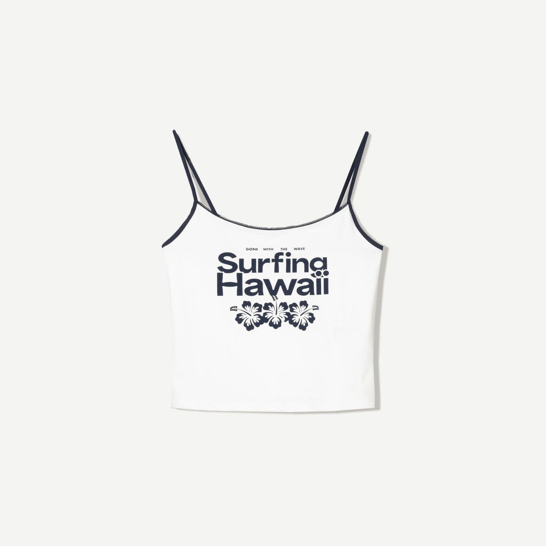 Moudda BERSHKA - Top Bretelles - Graphique Surfing/Santa/Golden - Tunisie 1