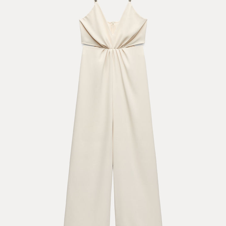 Moudda ZARA - Combinaison longue en crêpe, détails dorés - Tunisie 1