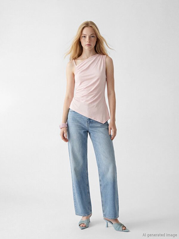 Moudda LC Waikiki - Sans manches en jersey pour Femme couleur Rose clair - Tunisie 2