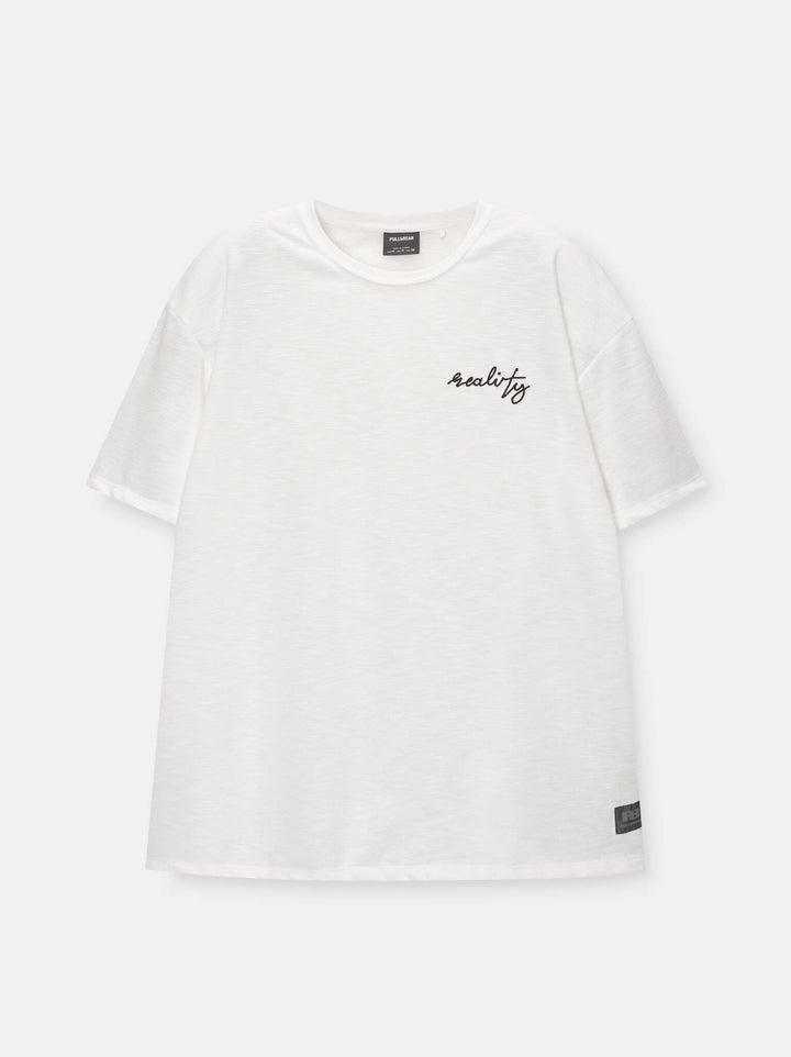 Moudda PULL & BEAR - T-Shirt Demi-Manches Qualité Rustique Parole Brodé - Tunisie 4