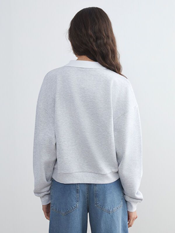 Moudda LC Waikiki - Sweatshirt en jersey Femme Mélange gris clair - Tunisie 4