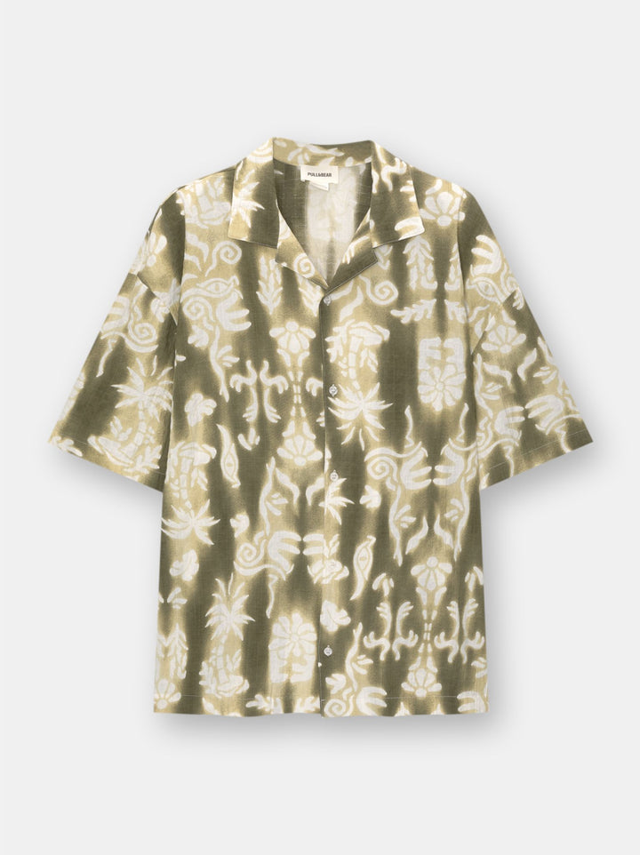 Moudda PULL & BEAR - Chemise Demi-Manches Imprimé Acid Dye Jungle - Tunisie 1