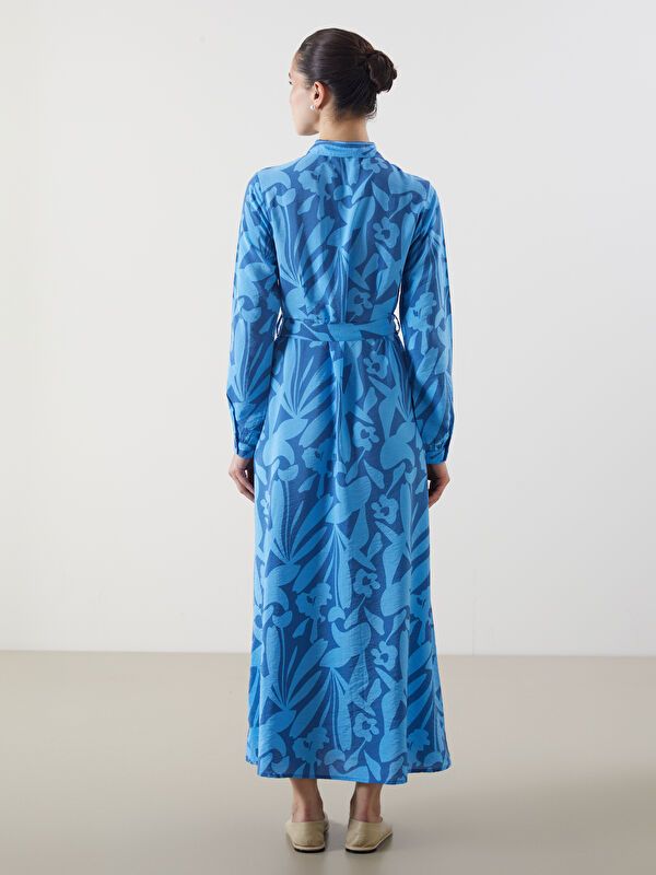 Moudda LC Waikiki - Robe tissée manches longues Femme Imprimé en blanc - Tunisie 4