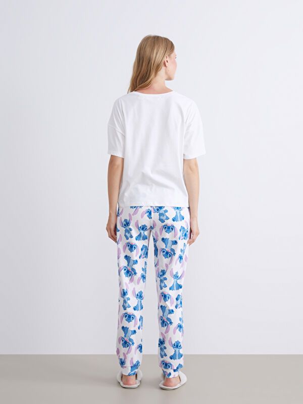 Moudda LC Waikiki - Pyjama manches courtes Femme Imprimé écru - Tunisie 4