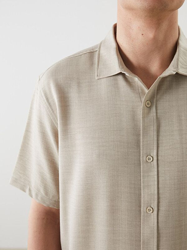 Moudda LC Waikiki - Chemise manches courtes en tissu pour Homme couleur Gris pierre - Tunisie 3