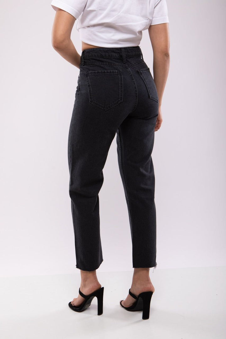 Moudda Billiorich - Jean Droit Taille Haute Noir – Billiorich - 4
