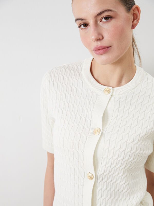 Moudda LC Waikiki - Cardigan fin en tricot Femme Ecru - Tunisie 3