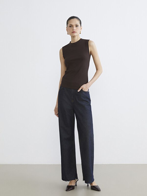 Moudda LC Waikiki - Tunique manches courtes en jersey pour Femme couleur Marron foncé - Tunisie 2