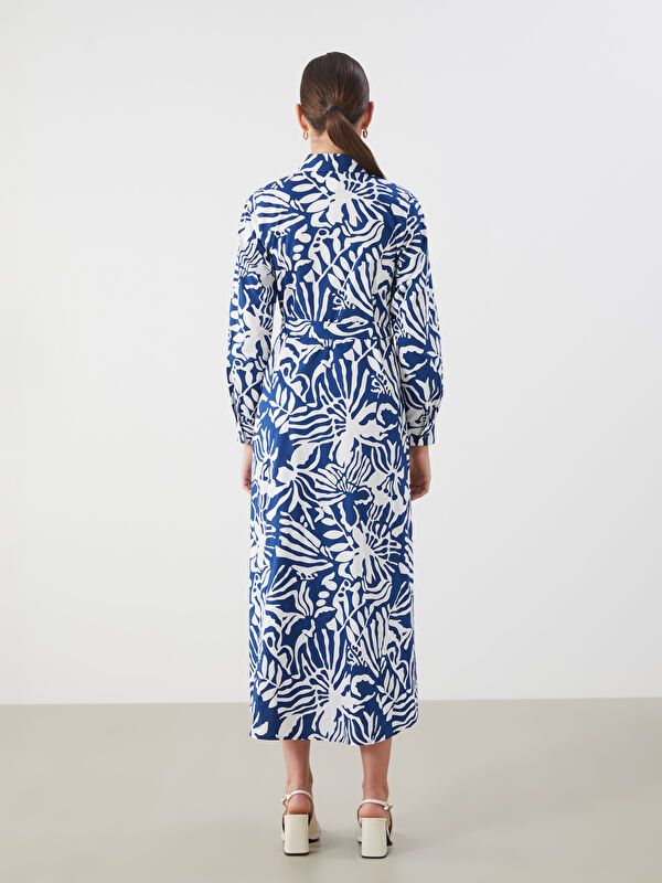 Moudda LC Waikiki - Robe tissée manches longues Femme Imprimé en blanc - Tunisie 4