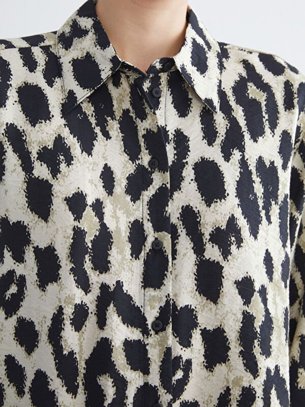 Moudda LC Waikiki - Chemise tissée imprimée manches longues Femme Imprimé mélange - Tunisie 3