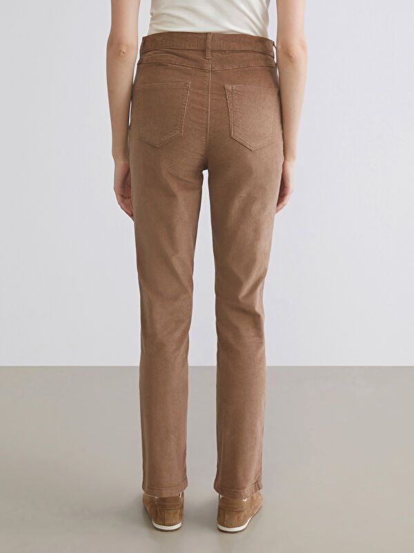 Moudda LC Waikiki - Pantalon épais en tissu couleur Marron clair pour femmes - Tunisie 4