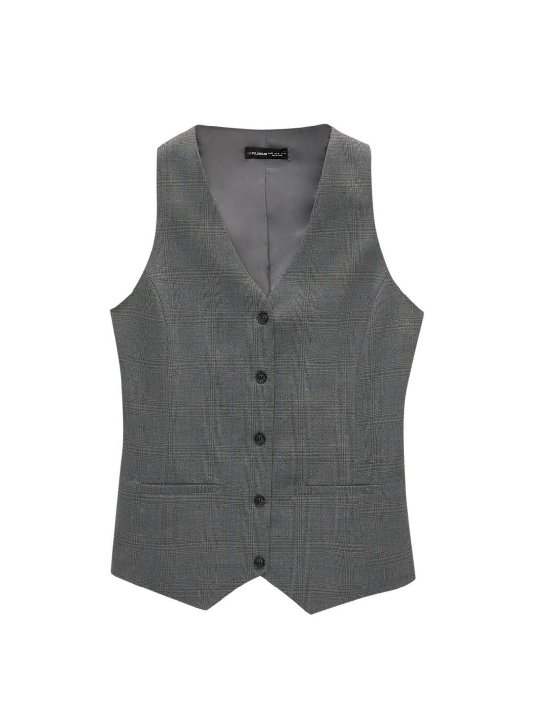 Moudda PULL & BEAR - Gilet - Dos Nageur, Col Piqué & Carreaux Gris - Tunisie 1