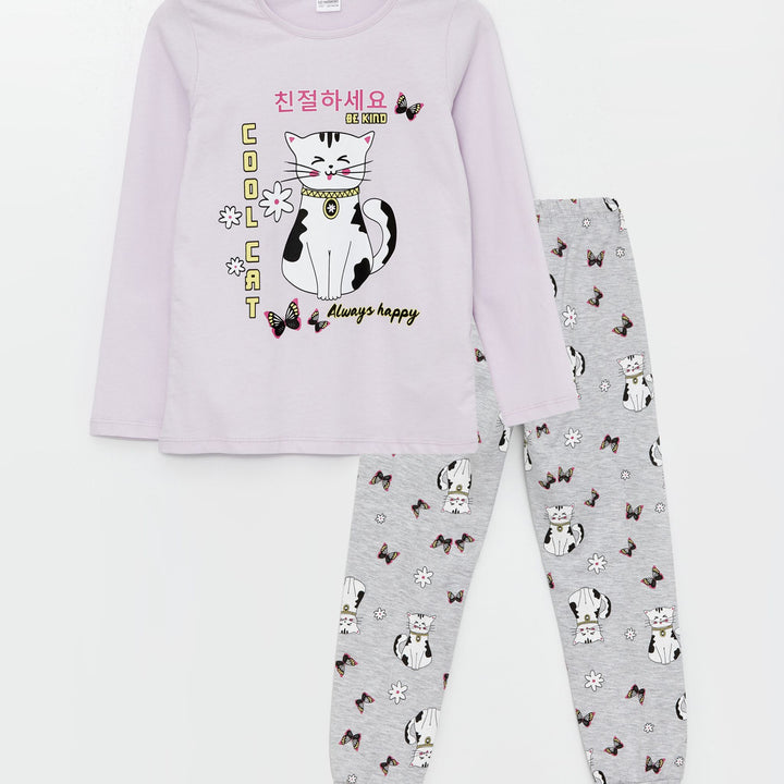 Moudda LC Waikiki - Pyjama en jersey manches longues moyen Fille Lilas - Tunisie 1