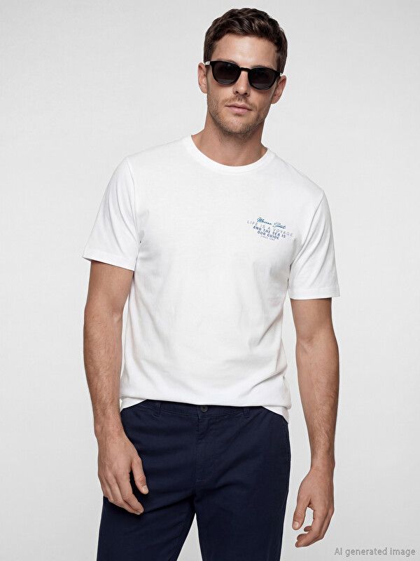 Moudda LC Waikiki - T-shirt imprimé manches courtes en jersey pour Homme couleur Blanc - Tunisie 1