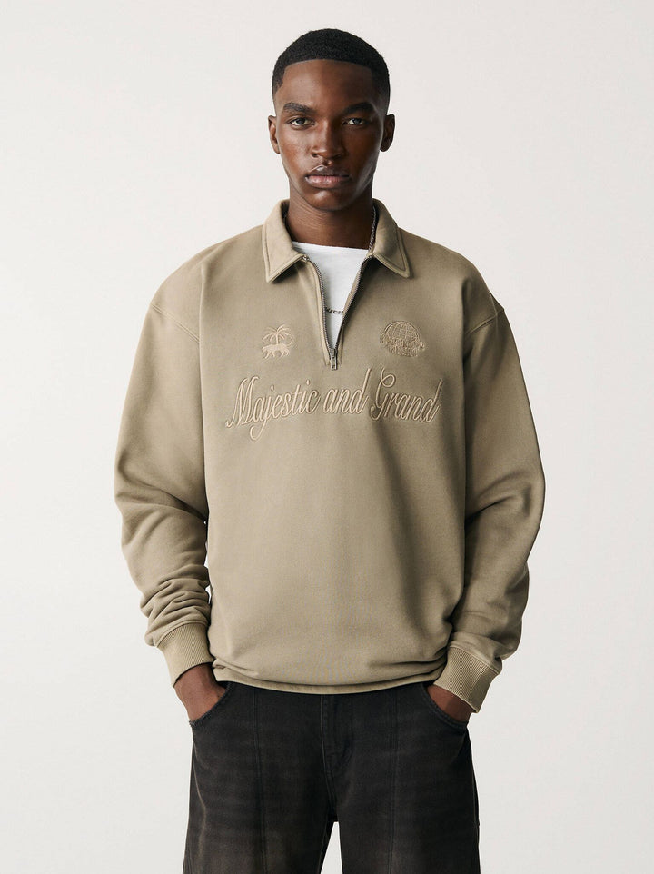 Moudda PULL & BEAR - Sweat - Fermeture Éclair & Broderie Natural Movement - Tunisie 2