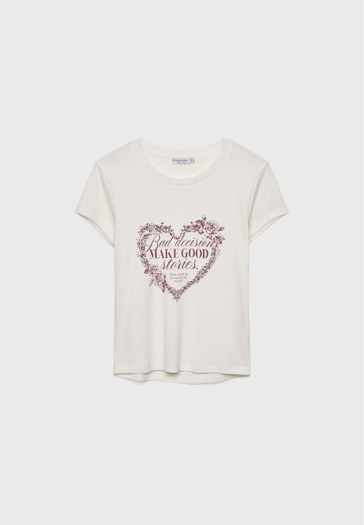 Moudda STRADIVARIUS - T-Shirt Fitted Imprimé Bijoux - Tunisie 2