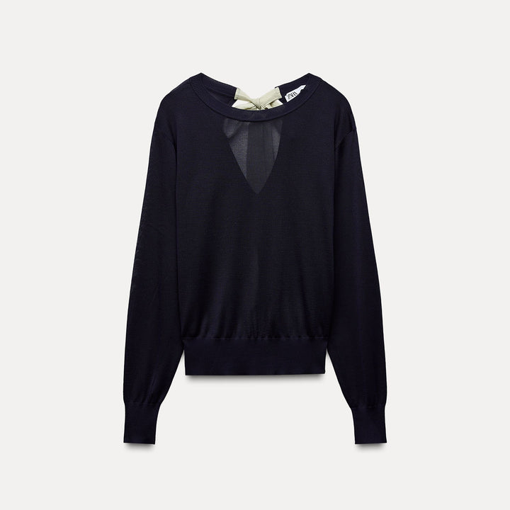 Moudda ZARA - Pull qualité légère dos ouvert et nœud - Tunisie 2