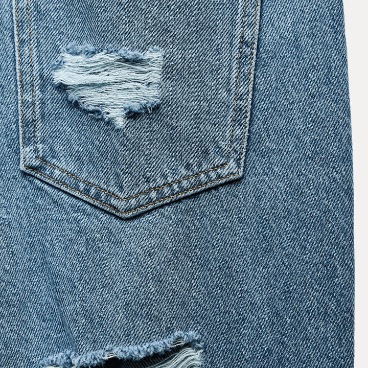 Moudda ZARA - Denim - Taille Haute & Effet Déchiré - Tunisie 4