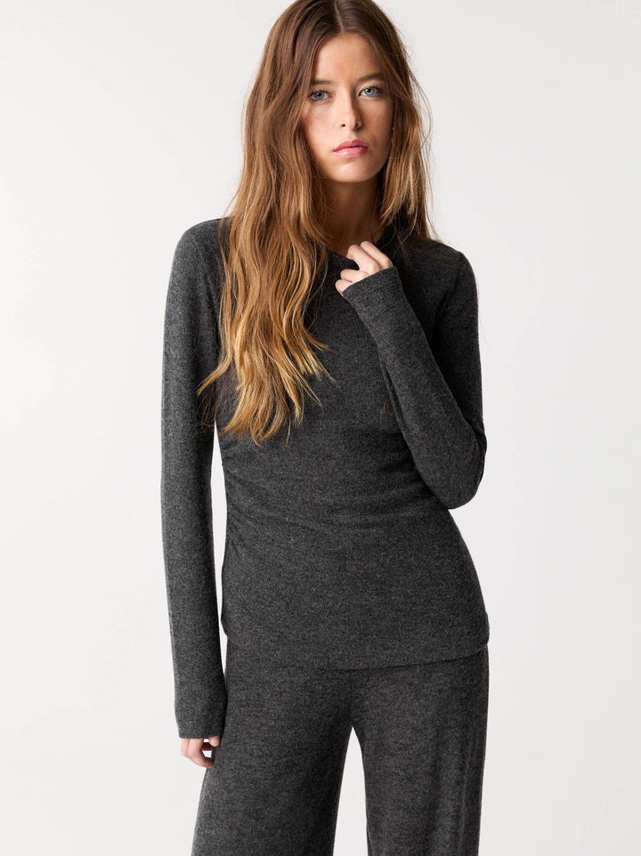 Moudda PULL & BEAR - T-Shirt - Fronces Latérales & Soft Touch (Gris) - Tunisie 2