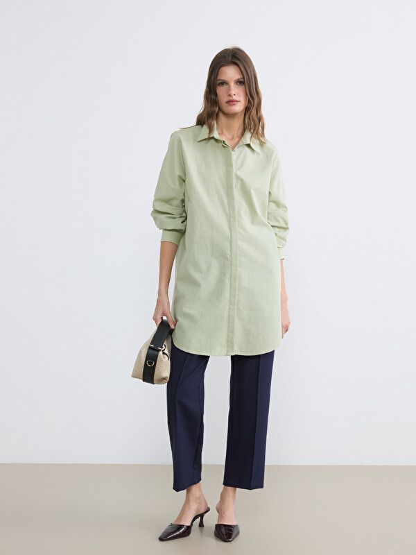 Moudda LC Waikiki - Tunique manches longues en tissu pour Femme couleur Vert clair - Tunisie 2