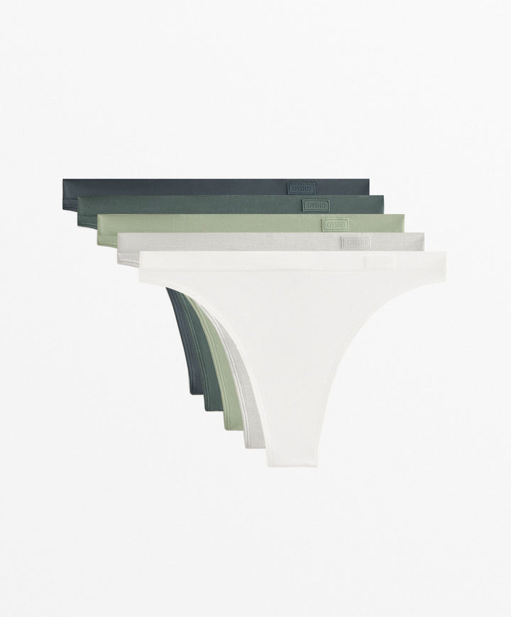 Moudda Oysho - Pack 5 Culottes Seamless - Couleur Green Forest 81 - Tunisie 1