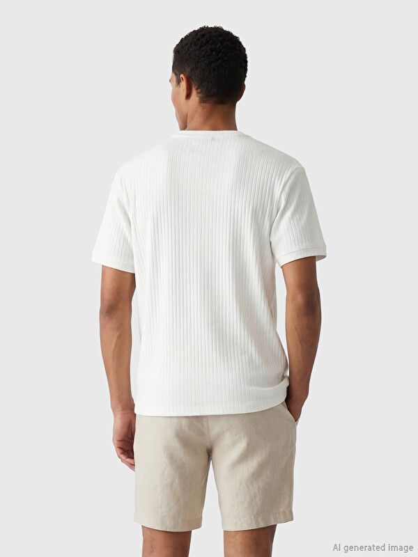 Moudda LC Waikiki - T-shirt manches courtes en jersey pour Homme couleur Blanc - Tunisie 3
