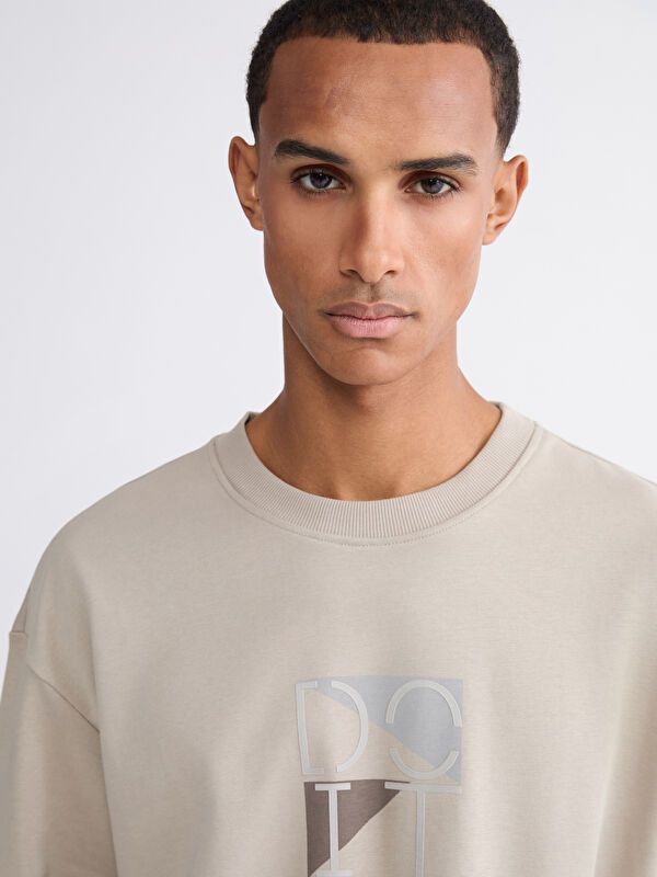 Moudda LC Waikiki - Sweatshirt en jersey couleur Beige foncé pour hommes - Tunisie 3