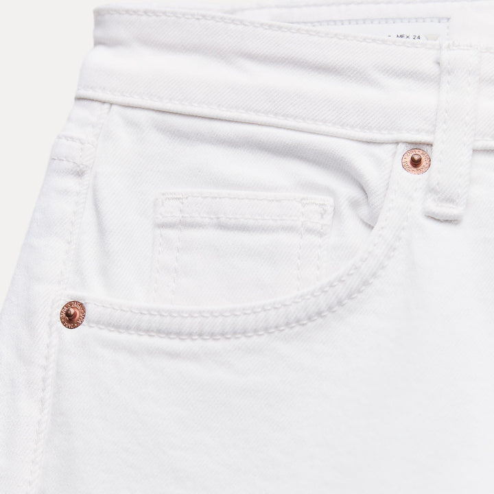 Moudda ZARA - Pantalon évasé court 5 poches taille haute ourlet brut - Tunisie 4