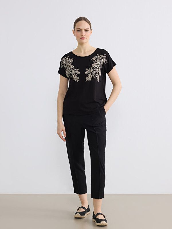 Moudda LC Waikiki - Pantalon fin en tissu pour Femme couleur Noir - Tunisie 1
