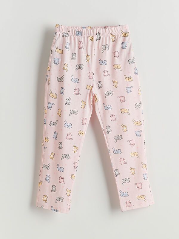 Moudda LC Waikiki - Pyjama en jersey manches longues moyen Fille Imprimé rose - Tunisie 4