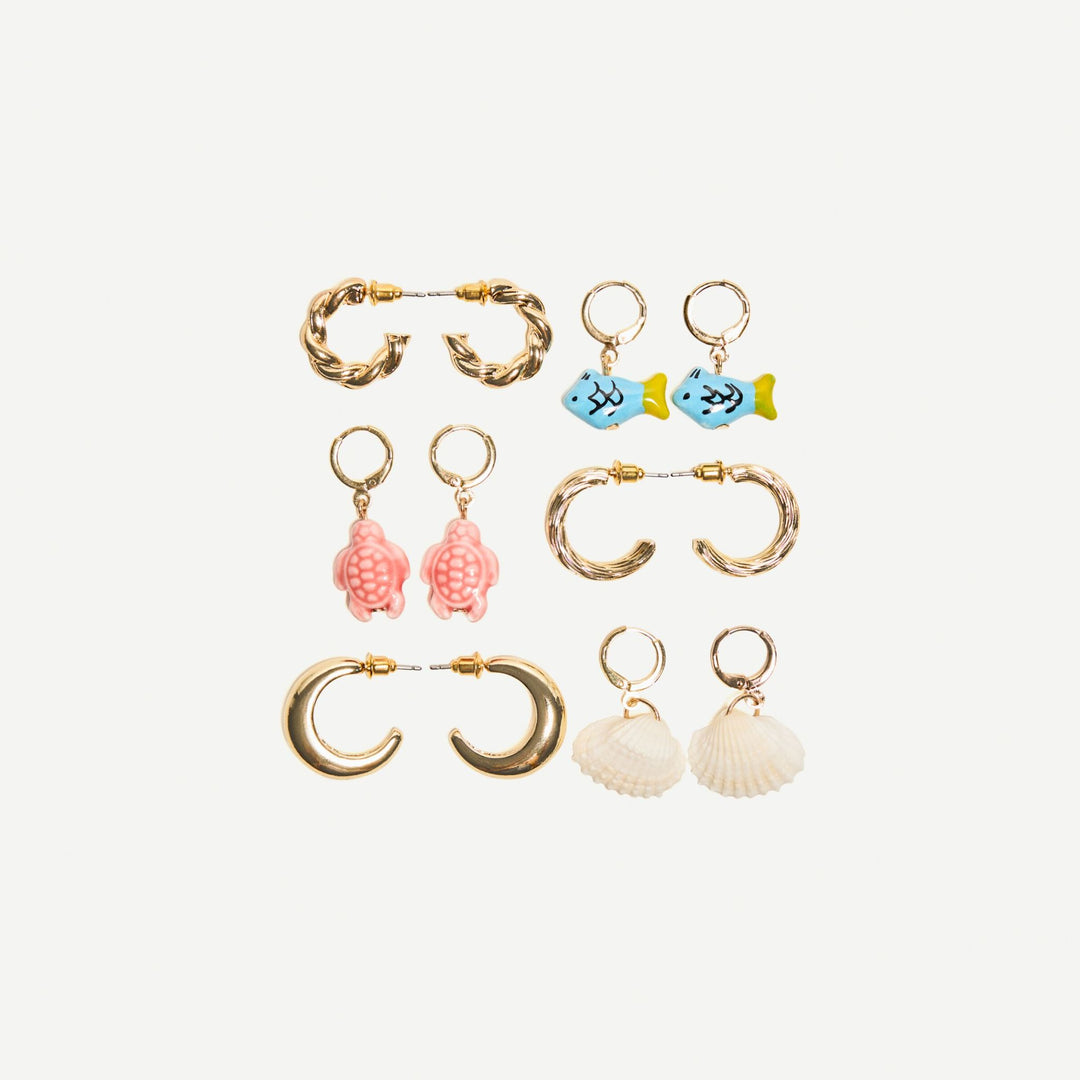 Moudda BERSHKA - Boucles d'oreilles - Pack 6 Céramiques Tortue - Tunisie 1