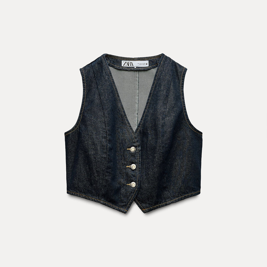 Moudda ZARA - Gilet en jean boutons apparents - Tunisie 1