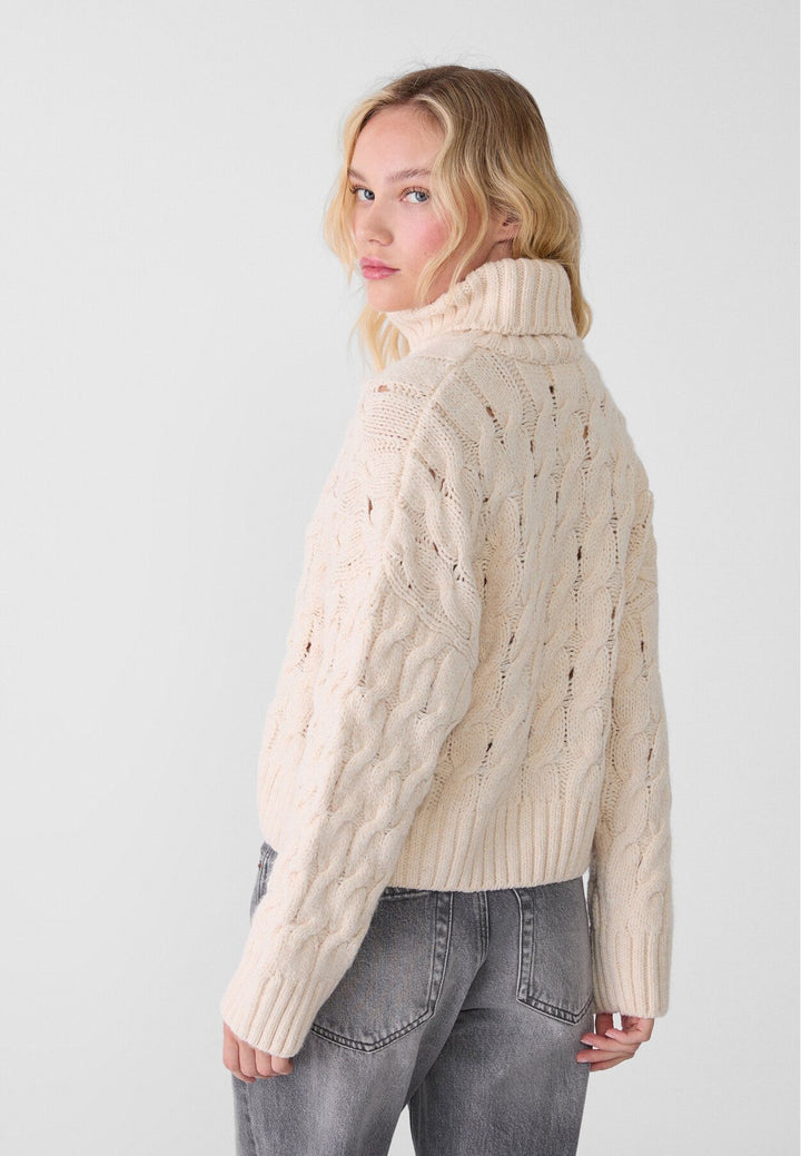 Moudda STRADIVARIUS - Pull en Maille Col Cygne Crop Tressé - Tunisie 5