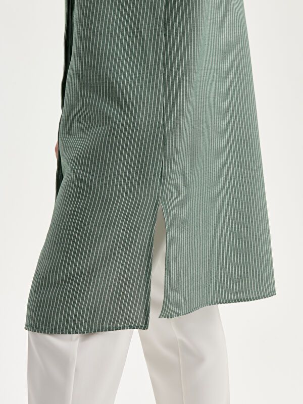 Moudda LC Waikiki - Tunique à manches longues Femme Rayures vertes - Tunisie 3