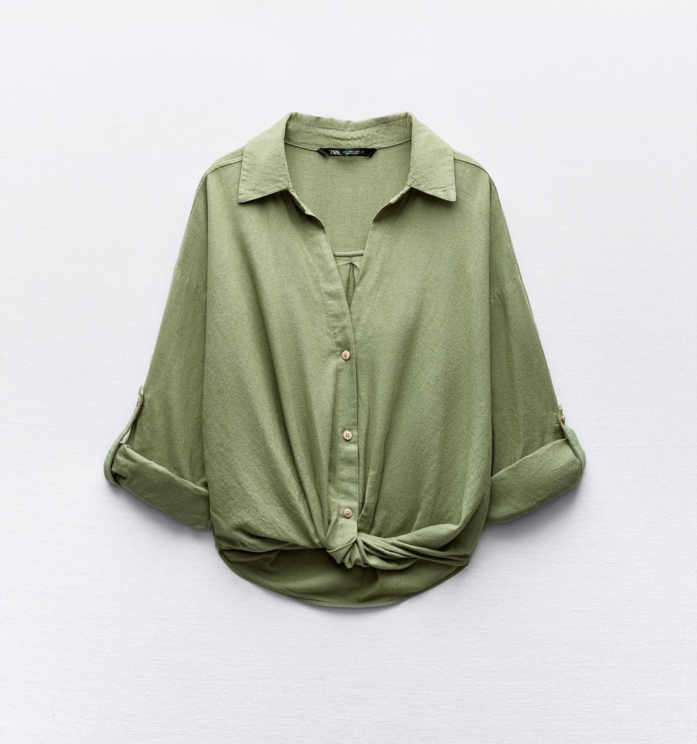 Moudda ZARA - Chemise nœud lin/viscose passant manche - Tunisie 2