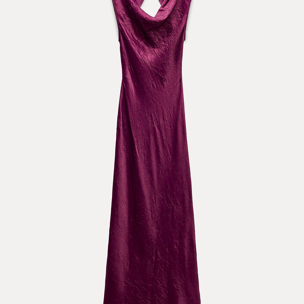 Moudda ZARA - Robe en satin décolleté dos manches courtes - Tunisie 2