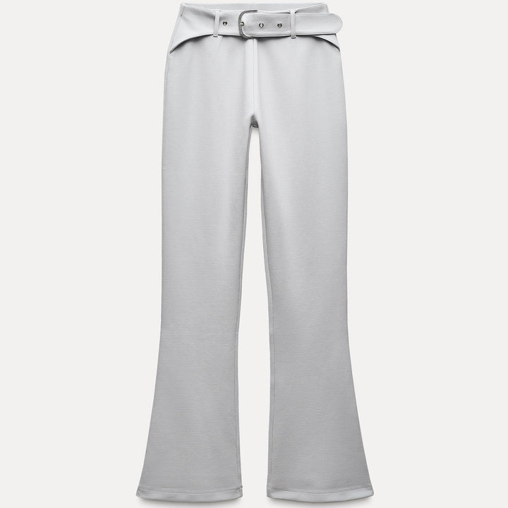 Moudda ZARA - Pantalon évasé maille interlock, ceinture incluse - Tunisie 1
