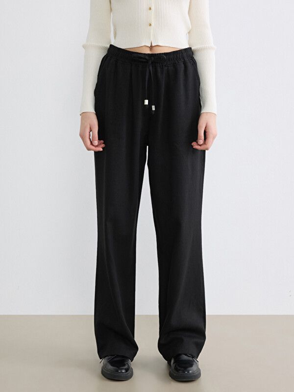 Moudda LC Waikiki - Pantalon fin en tissu pour Femme couleur Noir - Tunisie 2