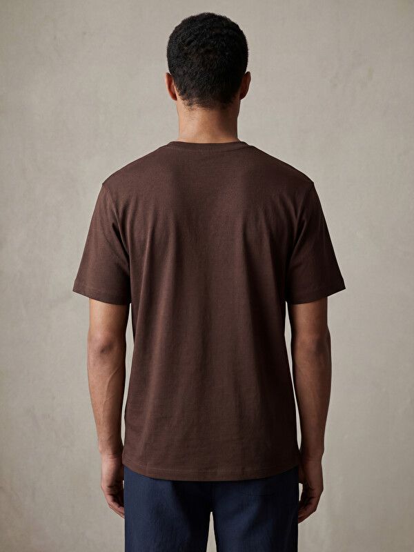 Moudda LC Waikiki - T-shirt manches courtes en jersey pour Homme couleur Marron - Tunisie 4