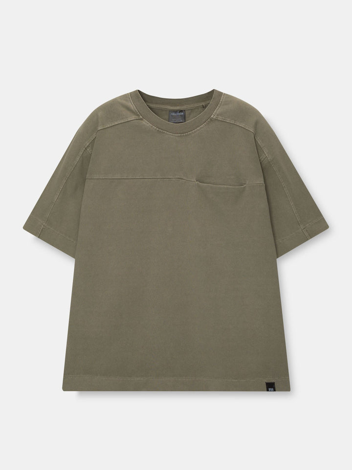 Moudda PULL & BEAR - T-Shirt Demi-Manches Lavé Coupes Boxy Fit Détail Poche - Tunisie 1
