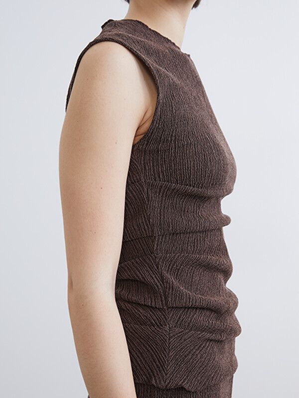 Moudda LC Waikiki - Body manches courtes en jersey pour Femme couleur Marron - Tunisie 3