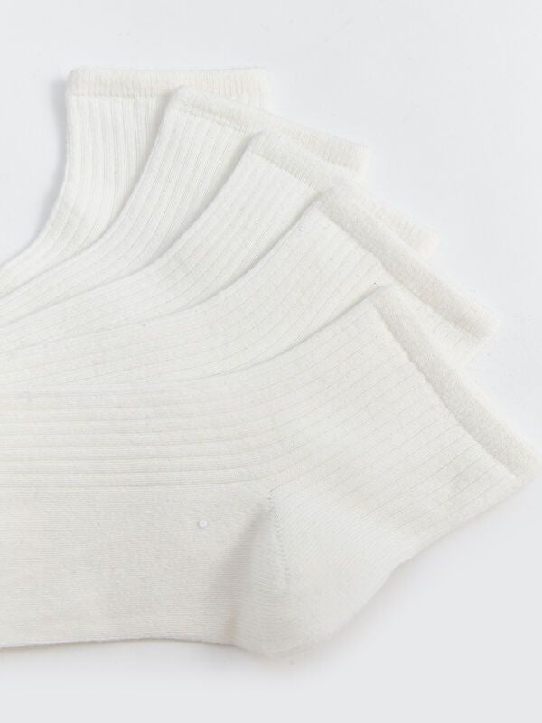 Moudda LC Waikiki - Chaussettes cheville couleur Écru pour femmes - Tunisie 3