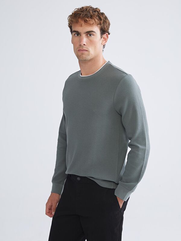 Moudda LC Waikiki - Sweatshirt jersey basique Homme Gris foncé - Tunisie 1