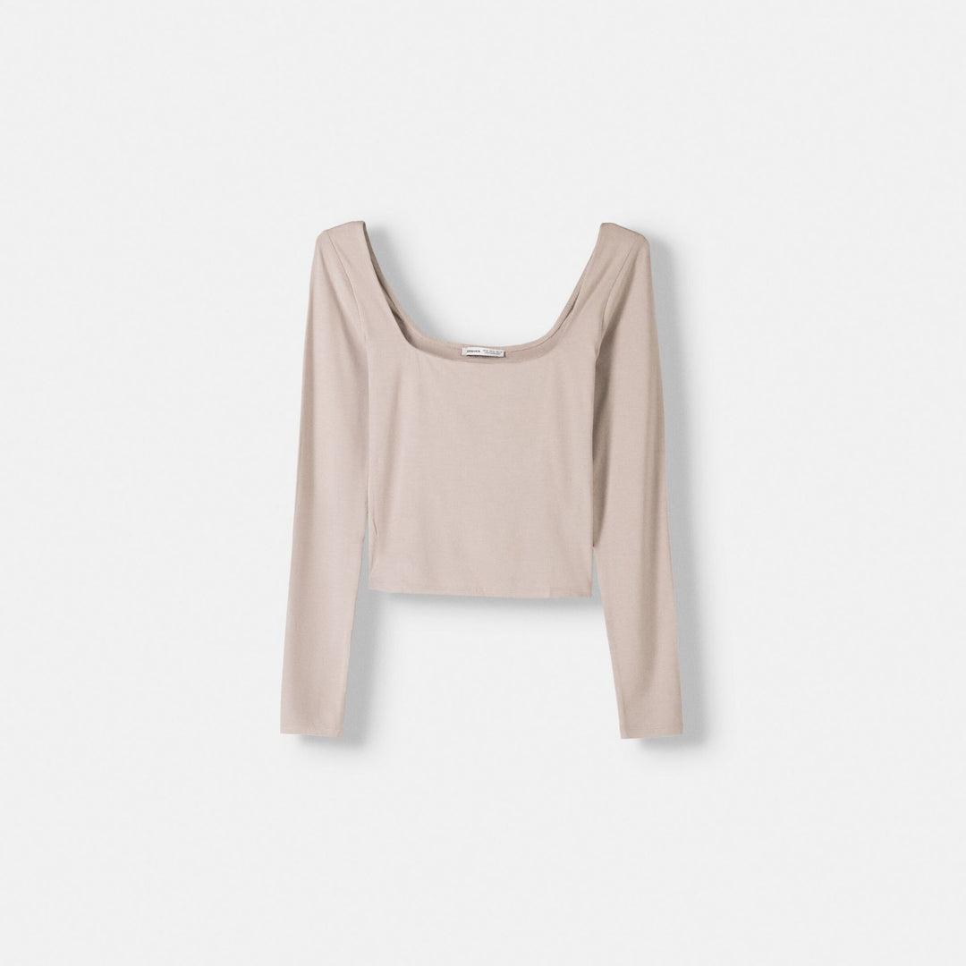 Moudda BERSHKA - T-Shirt - Encolure Carrée - Tunisie 1