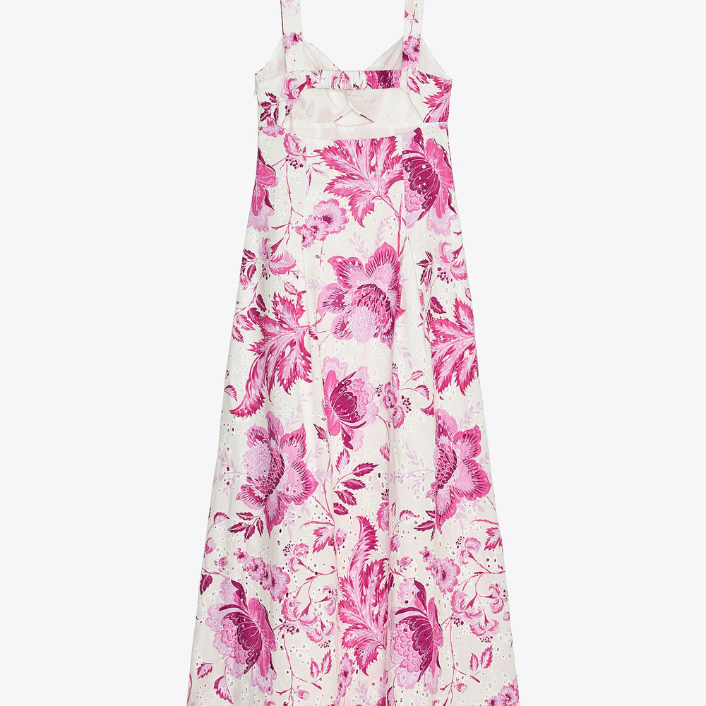 Moudda ZARA - Robe Midi - Broderie Suisse Rose/Blanc - Tunisie 2