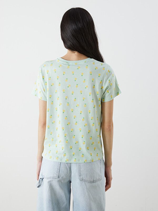 Moudda LC Waikiki - Body imprimé manches courtes en jersey pour Femme couleur Vert pastel - Tunisie 4