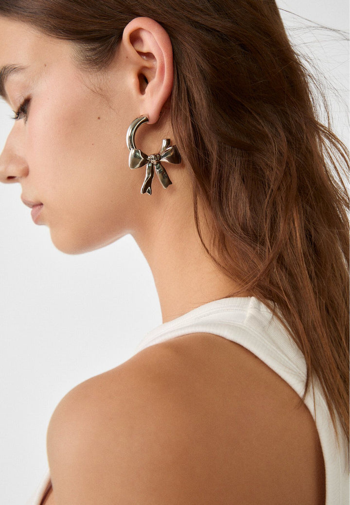 Moudda STRADIVARIUS - Boucle d'Oreille Anneau avec Nœud - Tunisie 3