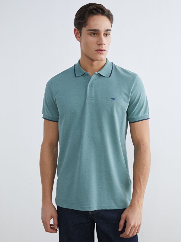 Moudda LC Waikiki - T-shirt col polo basique manches courtes en jersey pour Homme - Tunisie 1