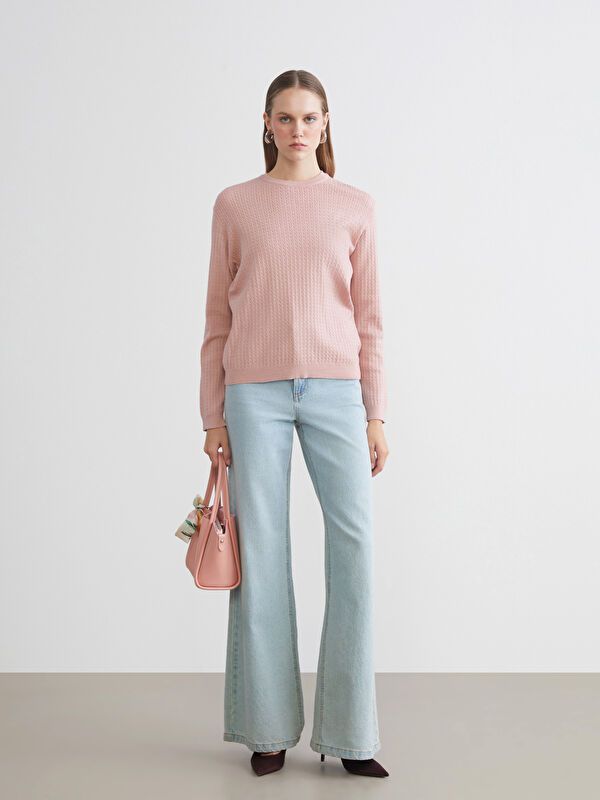 Moudda LC Waikiki - Pull mi-saison en tricot couleur Rose pour femmes - Tunisie 2